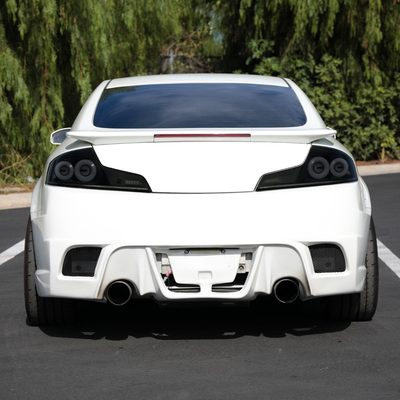 2003-2007 Infiniti G35 Coupe White LED Halo Signal Tail Light Matt Black/Smoke