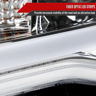 2005-2011 Toyota Tacoma LED Bar Projector Headlights Chrome/Clear Lens