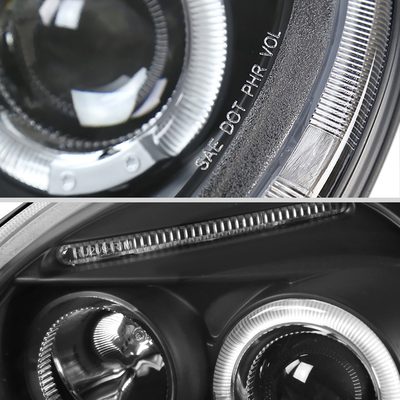 1998-2005 VW Beetle Halo Projector Headlights Matte Black/Clear Lens