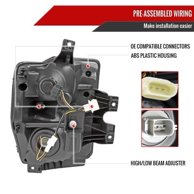 2008-2010 Ford F-250/350/450/550 SuperDuty Signal Factory Headlights Chrome