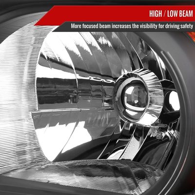 2003-2008 Honda Element Factory Style Headlights Matte Black/Clear Lens