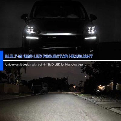 For Porsche Cayenne 958.2 2015-2017 Matrix LED Projector Headlights DRL Dynamic Black Clear Lens Glossy Trim