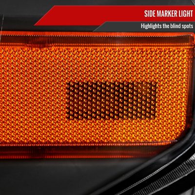 2014-2021 Toyota Tundra Factory Crystal Headlights Amber Reflectors Matt Black