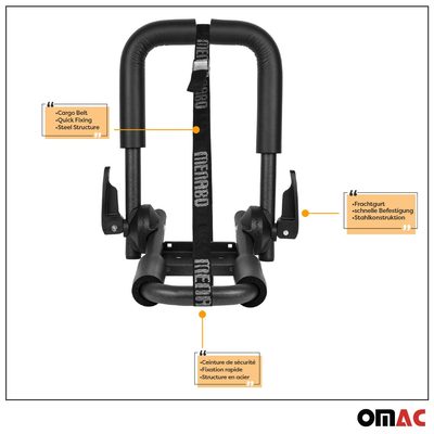 Kayak Carrier Canoe Boat Surf Snowboard Roof Mount Car Cross J-Bar Rack 2Pcs