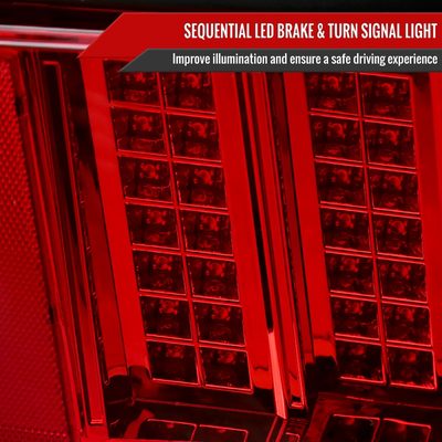 1999-2004 Ford Mustang Sequential LED Tail Lights - RS Chrome/Red Lens