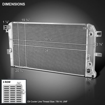 2001-2005 Chevy Silverado/GMC Sierra 2500/3500HD 6.6L DuraMax 3Row Radiator