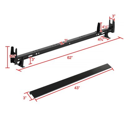 2010-2019 Ford Transit/Nissan NV Glossy Black Steel 3 Bar Roof Ladder Racks