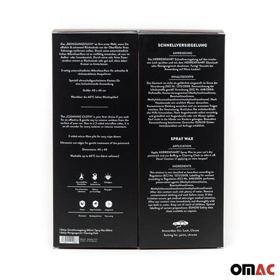 Quick Detailing & Wax Finish Spray Dry Cleaning Cloth Kit Car Care Set Gift Box