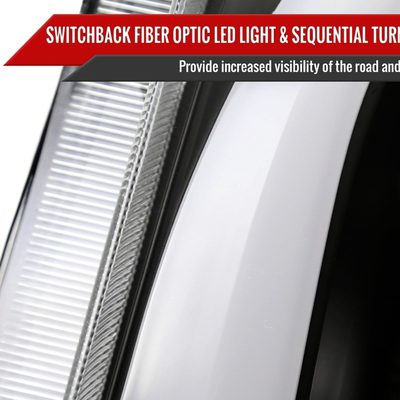 2008-2014 Cadillac CTS Sequential LED Bar Projector Headlights Matt Black