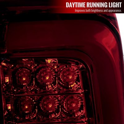 2014-2018 GMC Sierra 1500/2500HD/3500HD LED Tail Lights Chrome/Red Smoke Lens