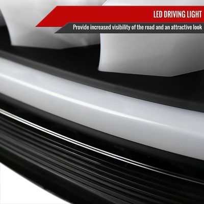 2010-2016 Hyundai Genesis Coupe White Bar LED Tail Lights Matt Black/Clear
