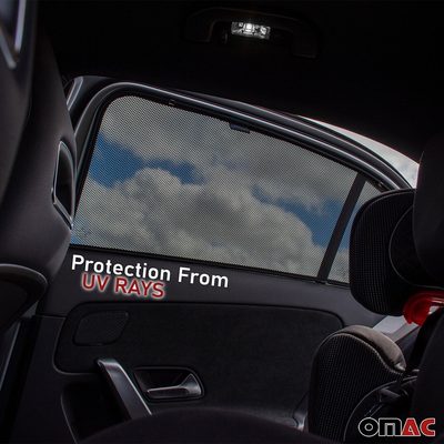 2010-2020 Volkswagen Amarok Side Rear Window Curtain Mesh Black 2Pcs