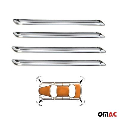 Front Rear Bumper Corner Protector Guard Trim Anti Scratch Silver 4 Pcs