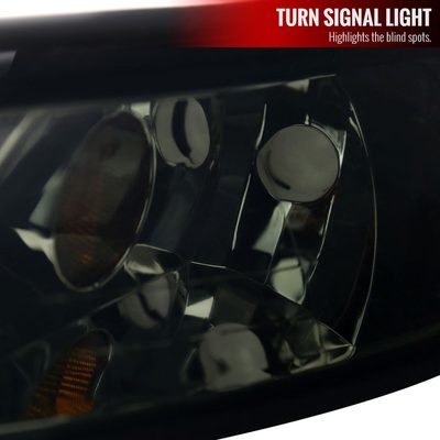 1999-2004 Ford Mustang LED Bar Factory Headlights Amber Reflector Chrome/Smoke