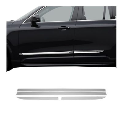 2016-2026 Volvo XC90 Side Door Molding Trim Skirt Garnish Stainless Steel Silver 4 Pcs