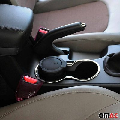 2010-2015 Hyundai Tucson Cup Holder Frame Inner Molding Trim Silver Stainless Steel