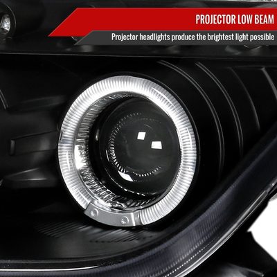 2000-2005 Toyota Celica Dual Halo Projector Headlights Matte Black/Clear Lens