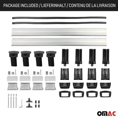 2015-2023 Jeep Renegade Roof Rack Cross Bars Luggage Carrier Aluminium Silver 2 Pcs