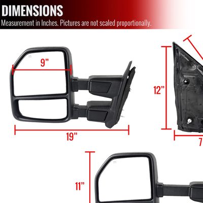 1999-2016 Ford F-250/F-350/F-450 Heated Towing Mirrors Clear Lens Turn Signal