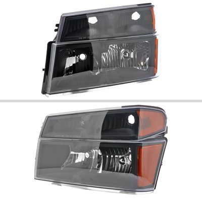 2004-2012 Chevy Colorado/ Canyon/ I-Series Headlights&Corner Lights Pair Black