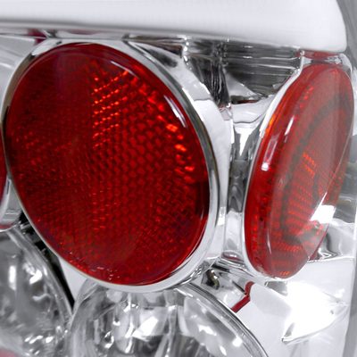 1997-2004 Dodge Dakota Tail Lights Chrome Housing/Clear Lens