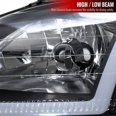 1996-1998 Honda Civic Coupe/Sedan LED Bar Factory Headlights Matt Black