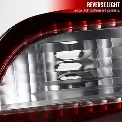 1999-2000 Honda Civic Sedan Tail Lights Chrome Housing/Red Clear Lens