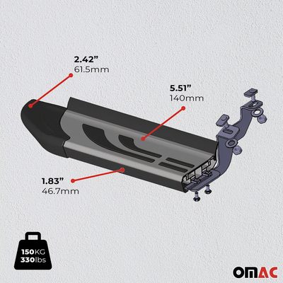 2014-2019 Toyota Highlander Nerf Bar Side Step Running Boards Alu 2x