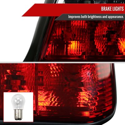 1992-1998 BMW E36 3 Series Sedan Tail Lights Chrome Housing/Red Smoke Lens