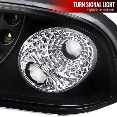1998-2004 Chevy S10 Dual Halo Projector Headlights Matte Black/Clear Lens