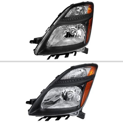 2006-2009 Toyota Prius Factory Headlights w/Amber Reflector Matt Black/Clear