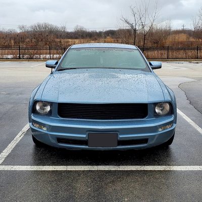 2005-2009 Ford Mustang Factory Style Headlights Matte Black/Clear Lens