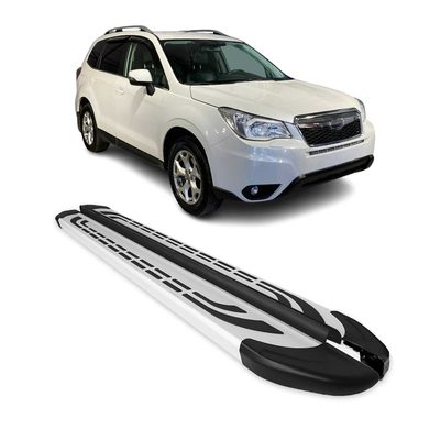 2014-2018 Subaru Forester IV Running Boards Side Steps Silver