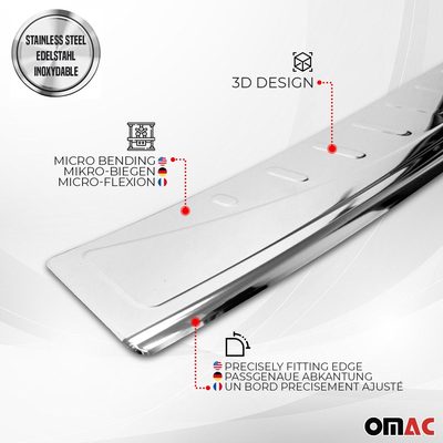 2025-2026 VW ID.Buzz Rear Bumper Sill Cover Protector Stainless Steel Silver 1x