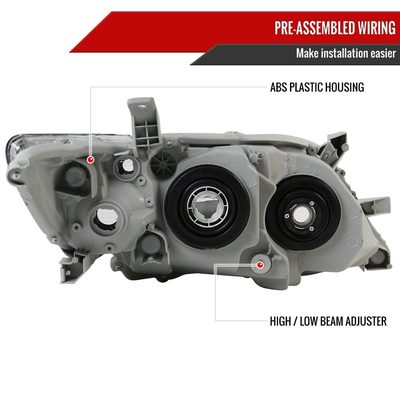 2010-2011 Toyota Camry Projector Headlights w/ Amber Reflectors Chrome/Clear