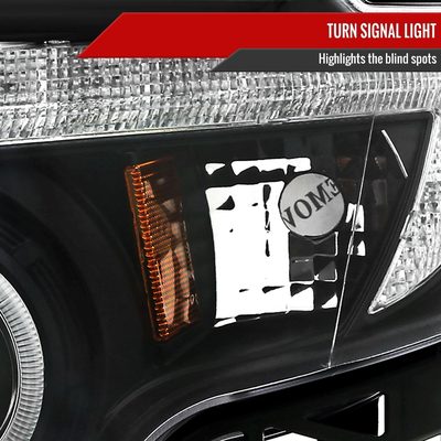 2007-2010 Ford Edge Halo Projector Headlights LED Light Strip Matt Black/Clear