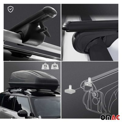 2016-2023 Mercedes Metris L2 MWB Roof Racks & Roof Rails Black Set