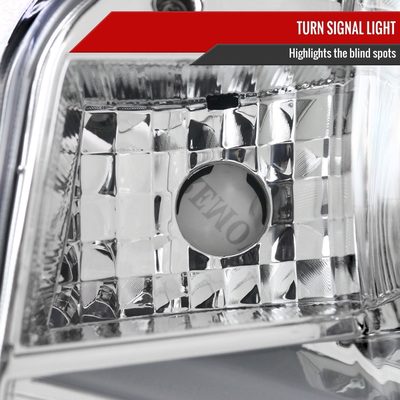 2010-2013 Chevy Camaro LED Bar Projector Headlights Chrome/Clear Lens