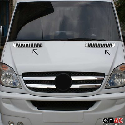 2006-2018 Mercedes Sprinter W906 Front Bumper Grill Trim Molding Silver 2Pcs