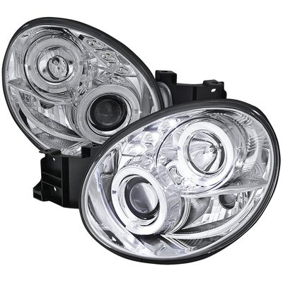 2002-2003 Subaru Impreza Dual Halo Bug Eye Projector Headlights Chrome/Clear