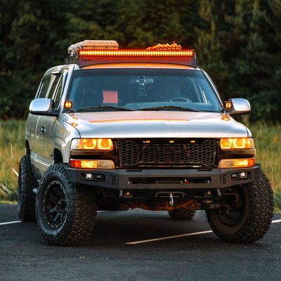 1999-2002 Chevy Silverado 1500 / Tahoe Suburban Mesh Grille LED Lamps Glossy