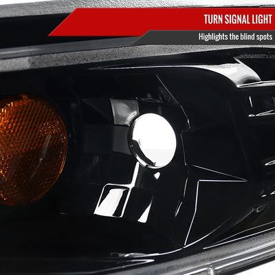 1999-2004 Ford Mustang Dual Halo Projector Headlights Jet Black/Clear Lens