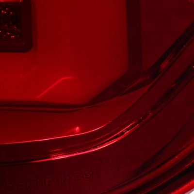 2009-2014 Ford F-150 Red C-Bar LED Tail Lights Chrome Housing/Red Lens