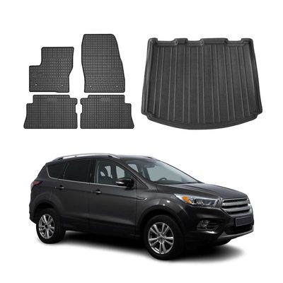 2013-2019 Ford Escape 3.gen Floor Mats & Cargo Liner Full Set All Weather Black