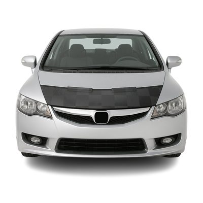 2006-2011 Honda Civic Car Bonnet Mask Hood Bra Black Chequered 1 Pc