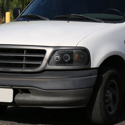 1997-2004 Ford F-150 / Expedition Dual Halo Projector Headlights Jet Black
