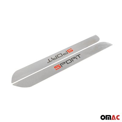 Door Sill Scuff Plate Protector Sport Universal Stainless Steel Chrome 2 Pcs