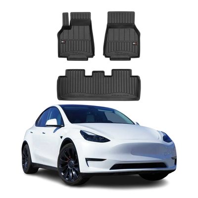 2020-2026 Tesla Model Y Premium Floor Mats Liners Full Set All Weather Heavy Duty