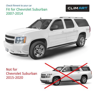 Clim Art Wind Deflectors for Chevrolet Suburban 1500 2500 2007-2014 Dark Smoke