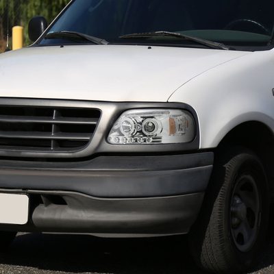 1997-2004 Ford F-150 / 97-2002 Expedition Dual Halo Projector Headlights Chrome